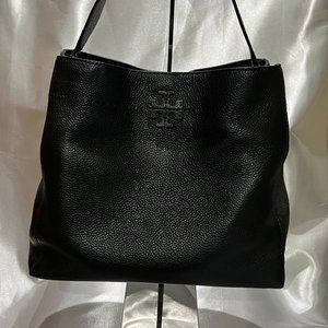 TORY BURCH MCGRAW BLACK HOBO PURSE 41778 0917 Tory Black/001